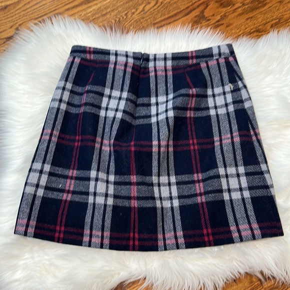 J. Crew Plaid Ruffle Front Mini Skirt in Double-Serge Wool - Picture 6 of 6